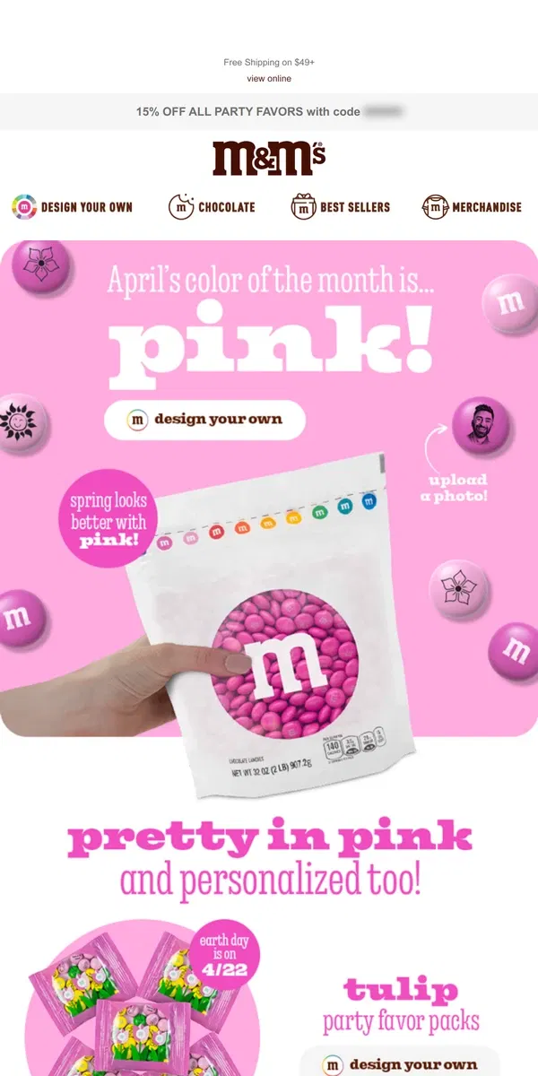 Email from M&M's. April's Color of the Month Is...