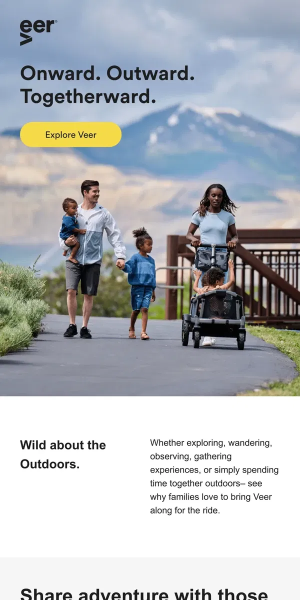 Email from Veer. For Families That Love The Outdoors