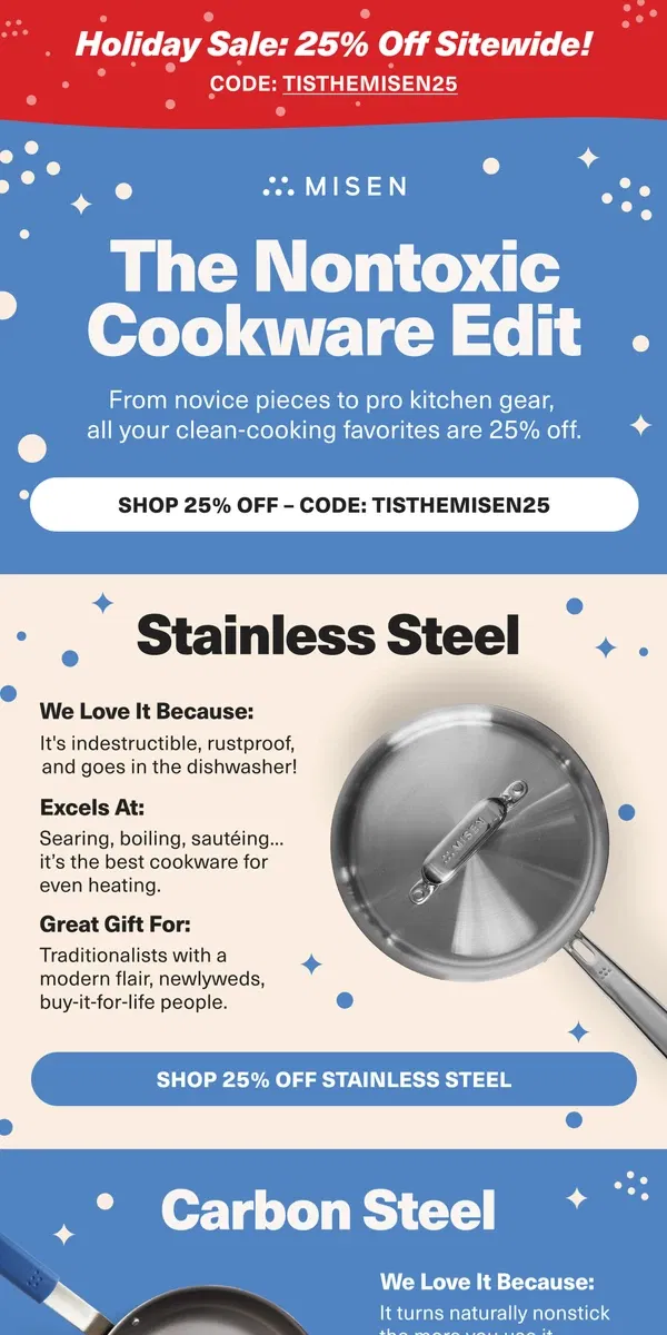 Email from Misen. Nontoxic Cookware 101