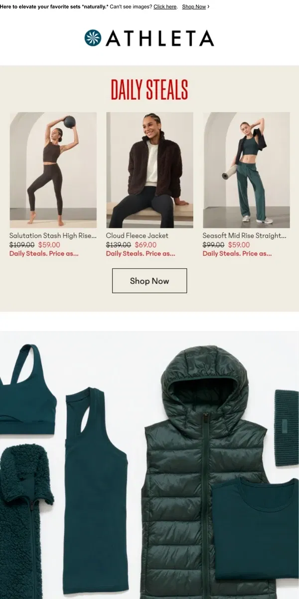 Email from Athleta. Trending color: Cypress