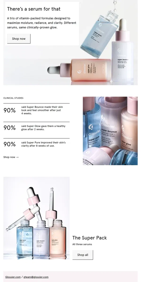 Email from Glossier. Super for a reason