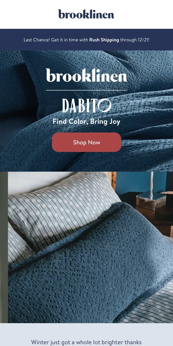 Email from Brooklinen. Selling Fast: The Limited Edition Brooklinen | Dabito Collab