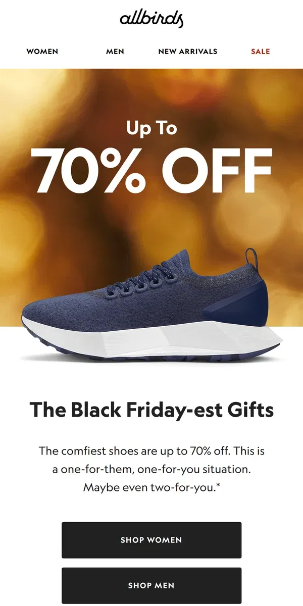 Email from Allbirds. Get Your Gifts Together