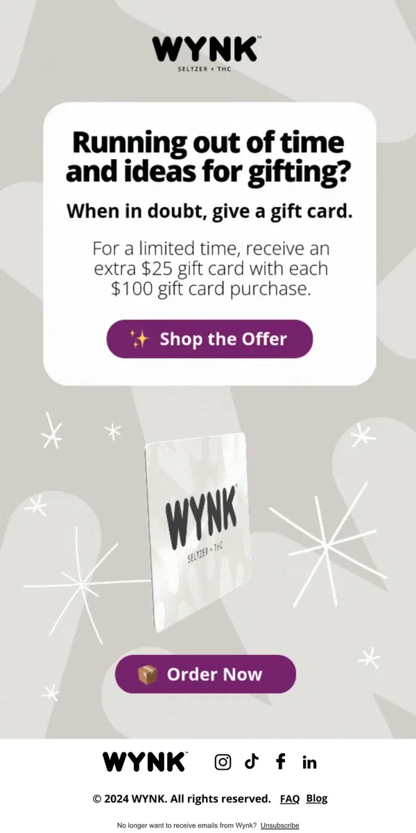 Email from WYNK. ⚡GIFT CARD FLASH DEAL⚡