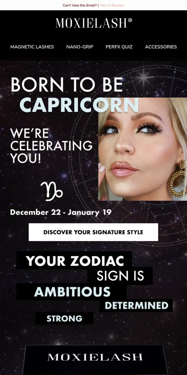 Email from MoxieLash. Capricorn Season Starts NOW!