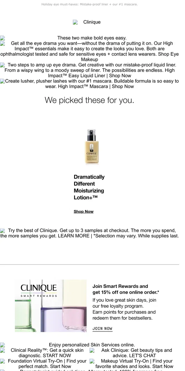 Email from Clinique. Our perfect pair for eye drama.