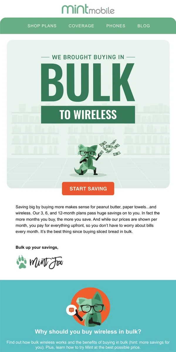 Email from Mint Mobile. The more you buy, the more you save