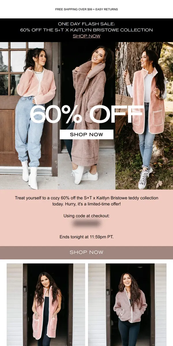 Email from Smash + Tess. 60% Off Something Cozy 🧸