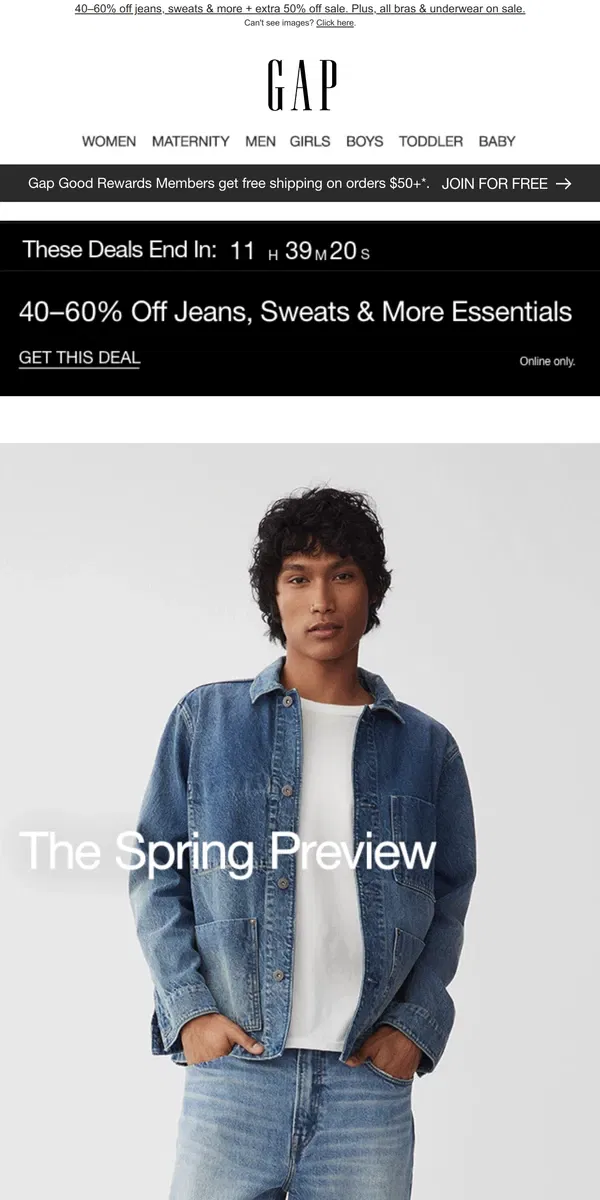 Email from GAP. NEW SPRING FAVES