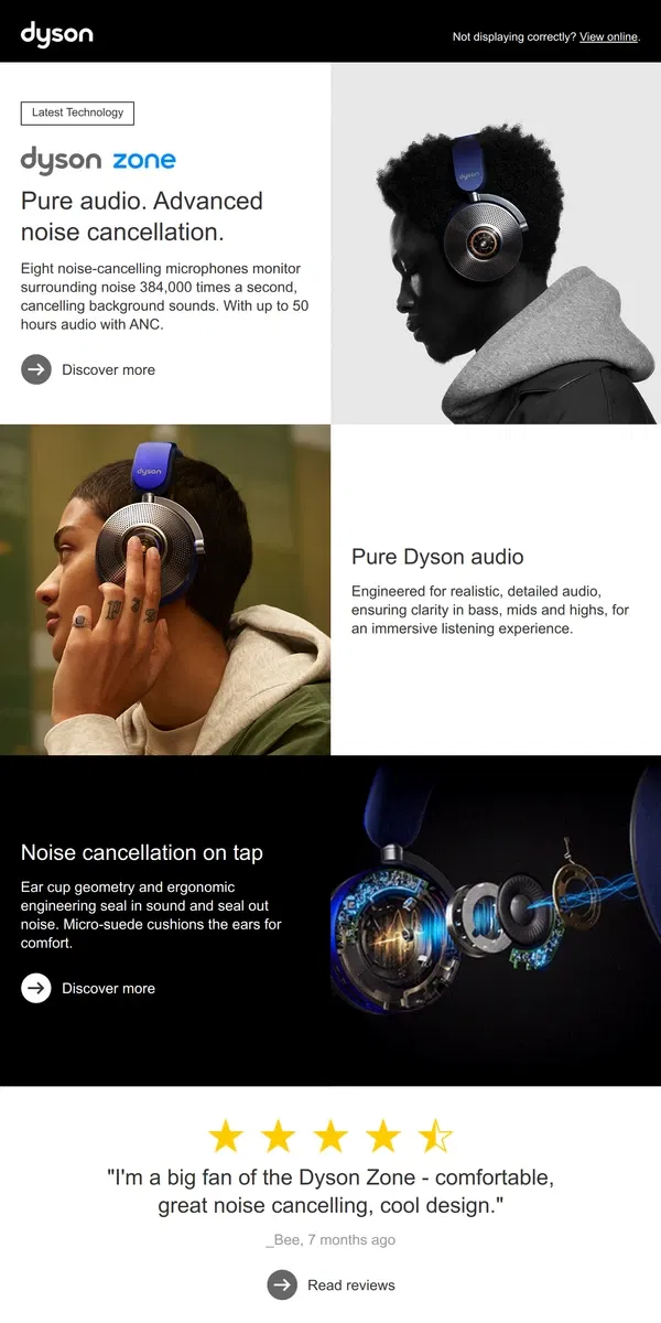 Email from Dyson. Discover Dyson Zone noise-cancelling headphones