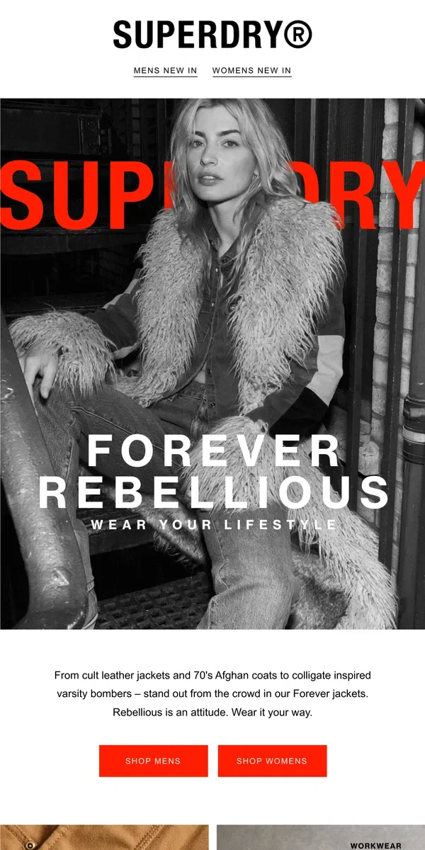 Email from Superdry. Never settle for the ordinary | Forever Rebellious