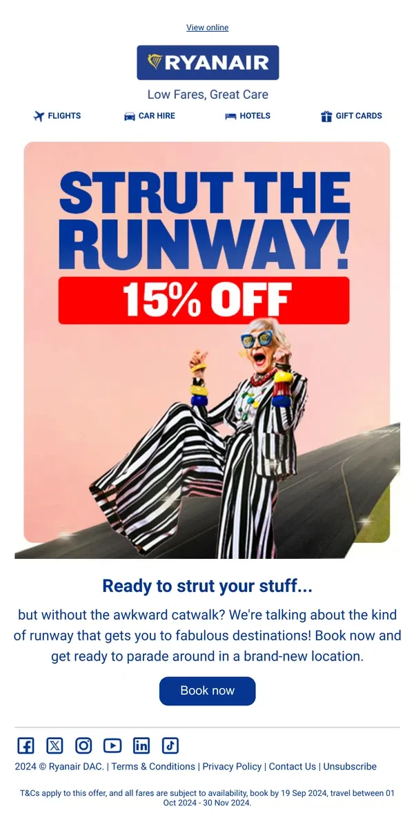 Email from Ryanair. What's on this season's runway? 💅✈