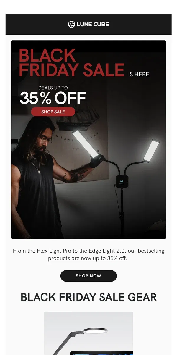 Email from Lume Cube. UP TO 35% OFF💡