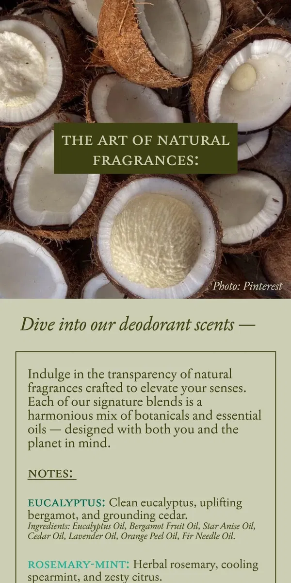 Email from by Humankind. The art of natural fragrances: