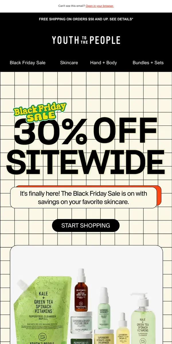 Email from Youth To The People. The Black Friday Sale You've Been Waiting For...