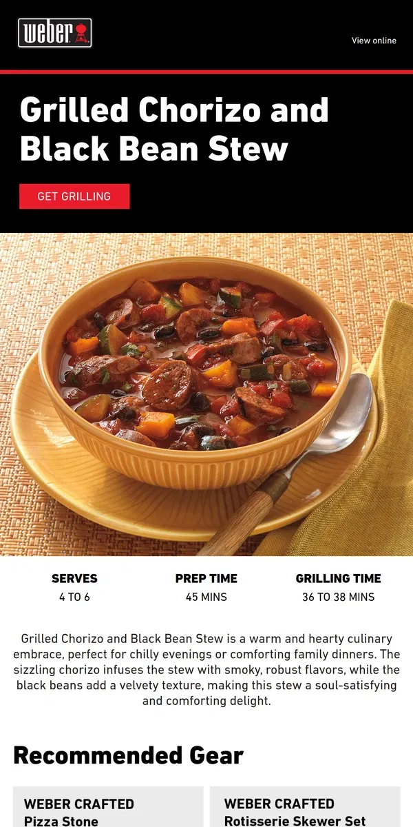 Email from Weber. Soul-Satisfying Stew 🥣