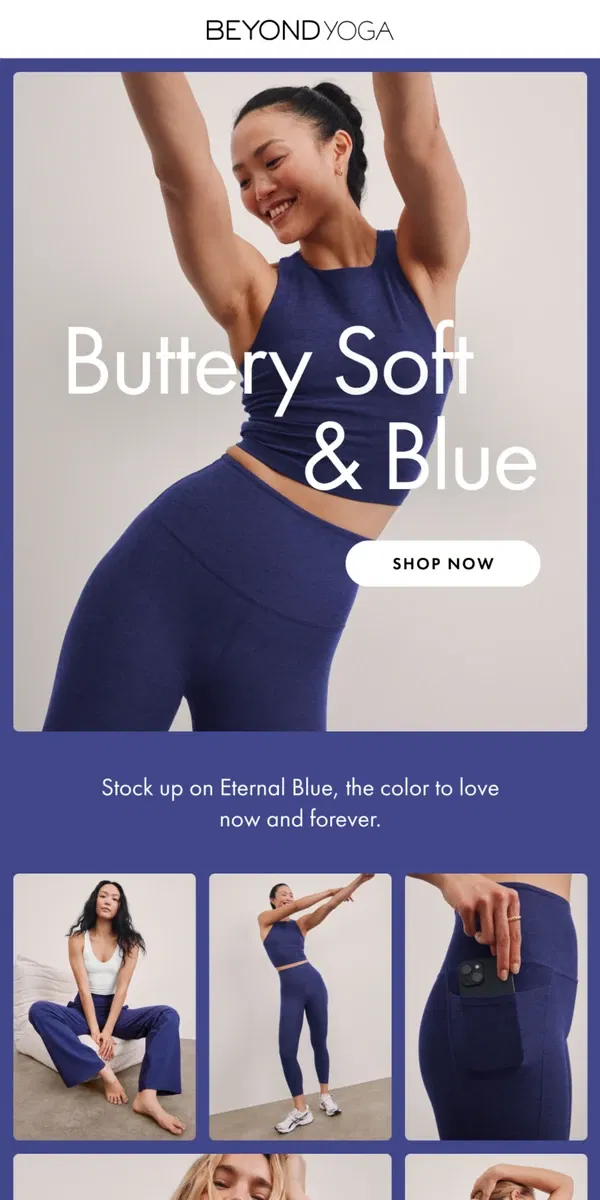 Email from Beyond Yoga. Eternal Blue: We’re Obsessed