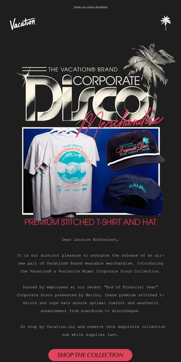 Email from Vacation. NEW! Corporate Disco Collection 🪩