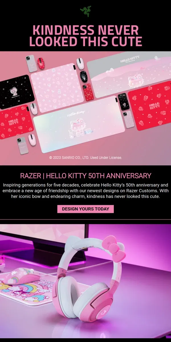 Email from Razer. Razer | Hello Kitty 50th Anniversary