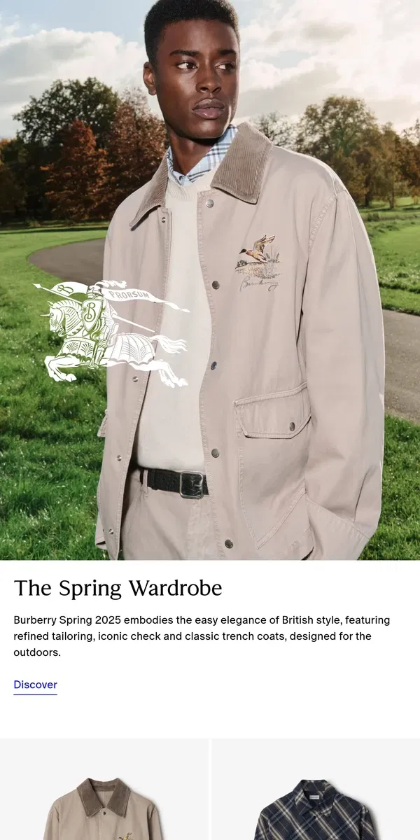 Email from Burberry. The new menswear collection