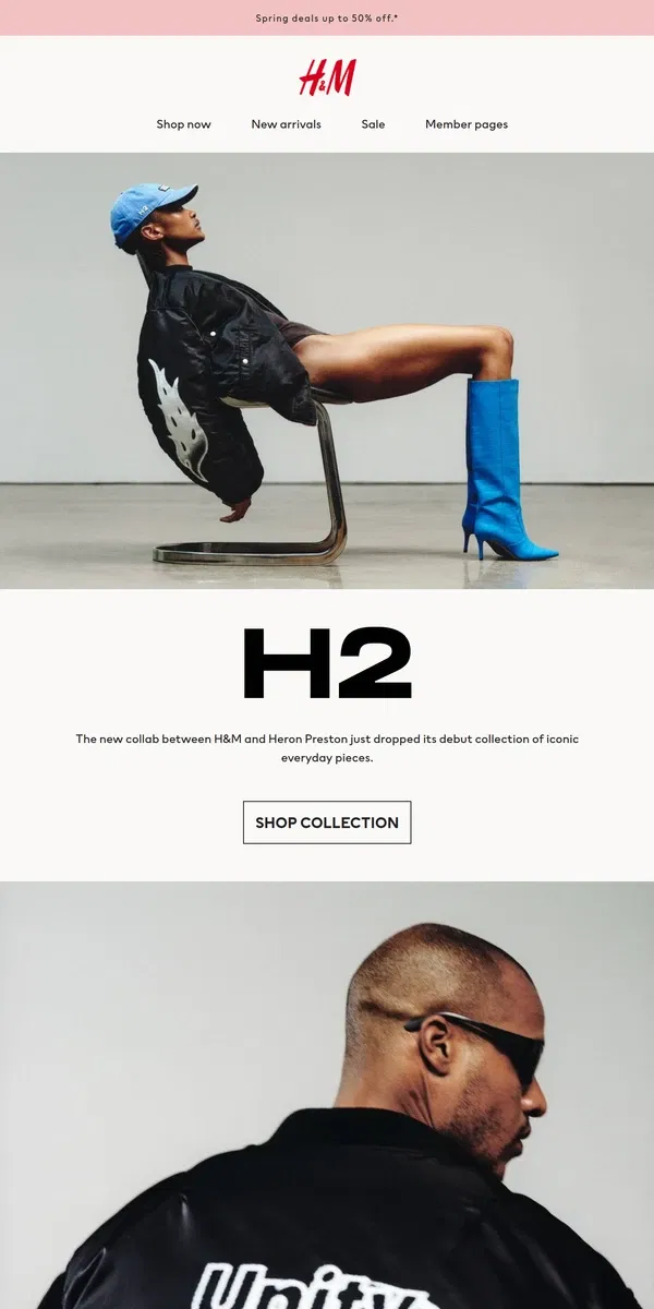 Email from H&M. H2 COLLECTION RELEASED