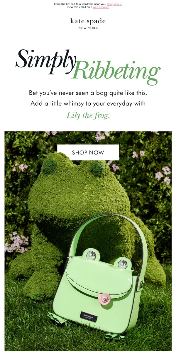 Email from Kate Spade. New bags to hop around in