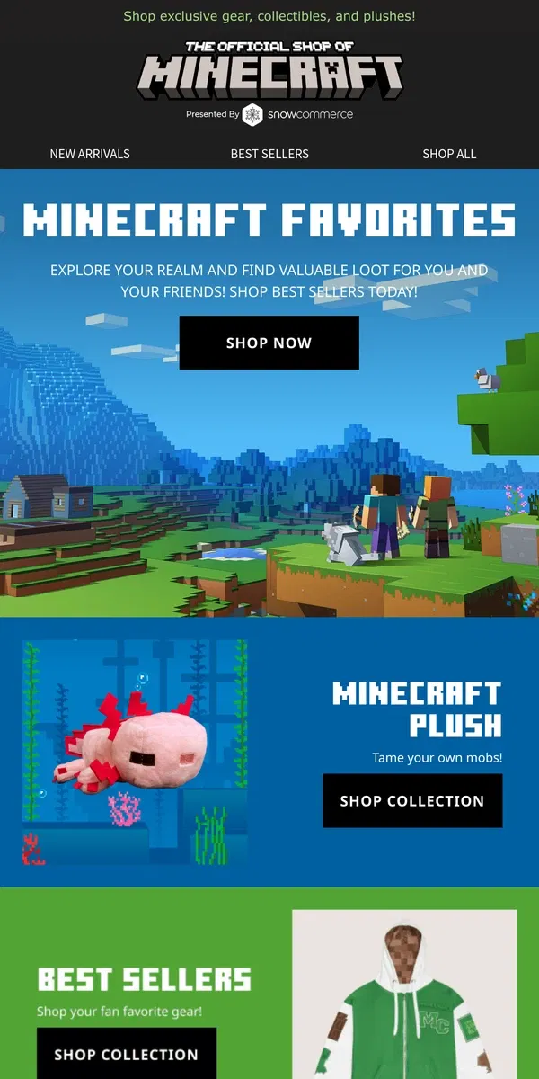 Email from Minecraft. Gear Up With Best Sellers!