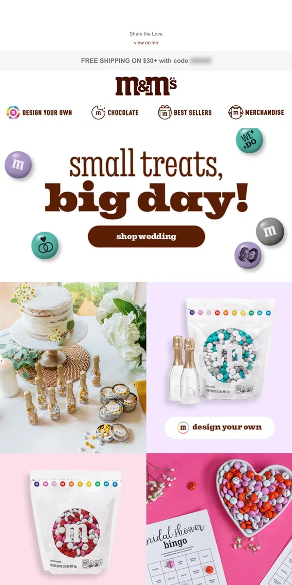 Email from M&M's. Wedding Wishes Granted!