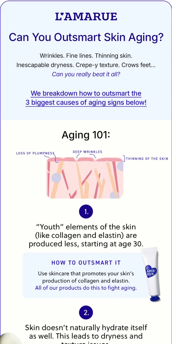 Email from L'AMARUE. Can You Outsmart Aging? 🤓