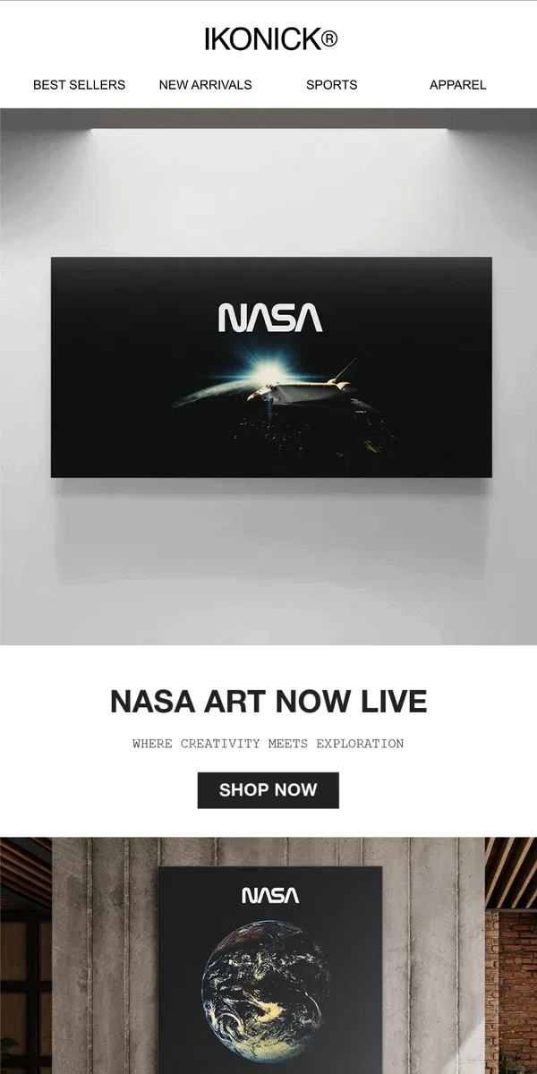 Email from IKONICK. NASA Art - Available Now ! 🎨