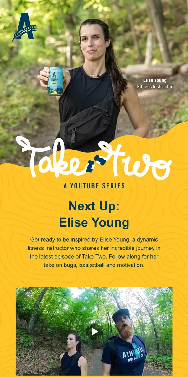 Email from Athletic Brewing Co. Explore Elise Young's Inspiring Story on Take Two 🎥