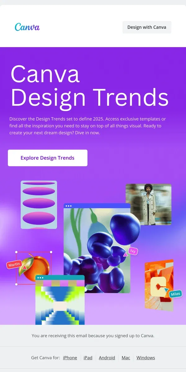 Email from Canva. See the Design Trends set to define 2025 🤩