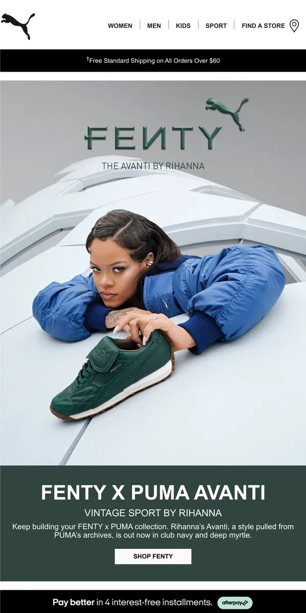 Email from Puma. Rihanna Redefines Classic Sport