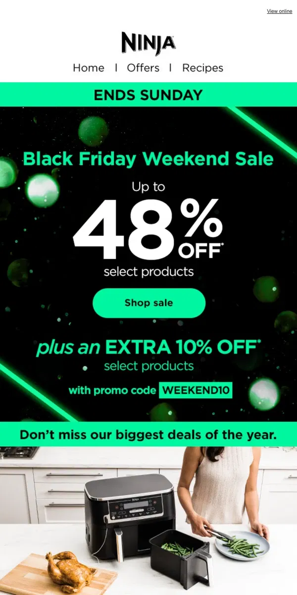 Email from Ninja Kitchen. Up to 48% off + EXTRA 10% off for Black Friday