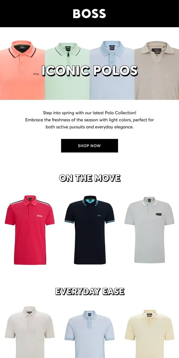 Email from HUGO BOSS. The Classic BOSS Polo