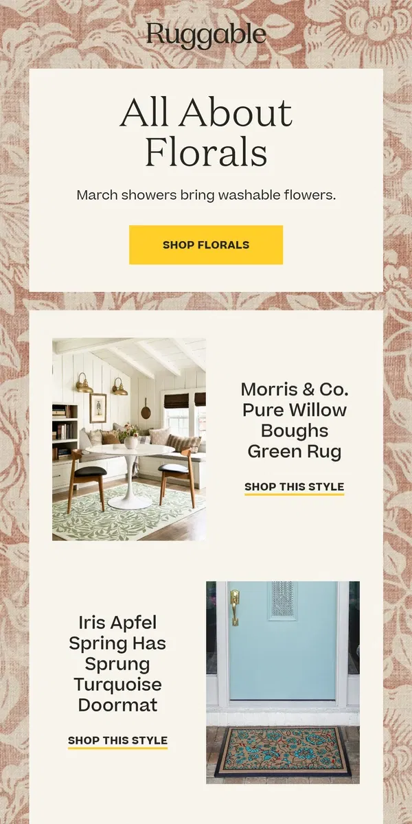 Email from Ruggable. Get Your Floral Fix