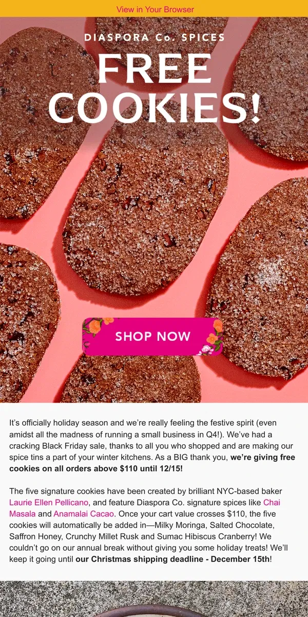 Email from Diaspora Co.. A holiday treat from us to you🍪