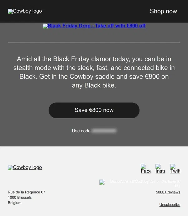 Email from Cowboy. Unleash the stealth