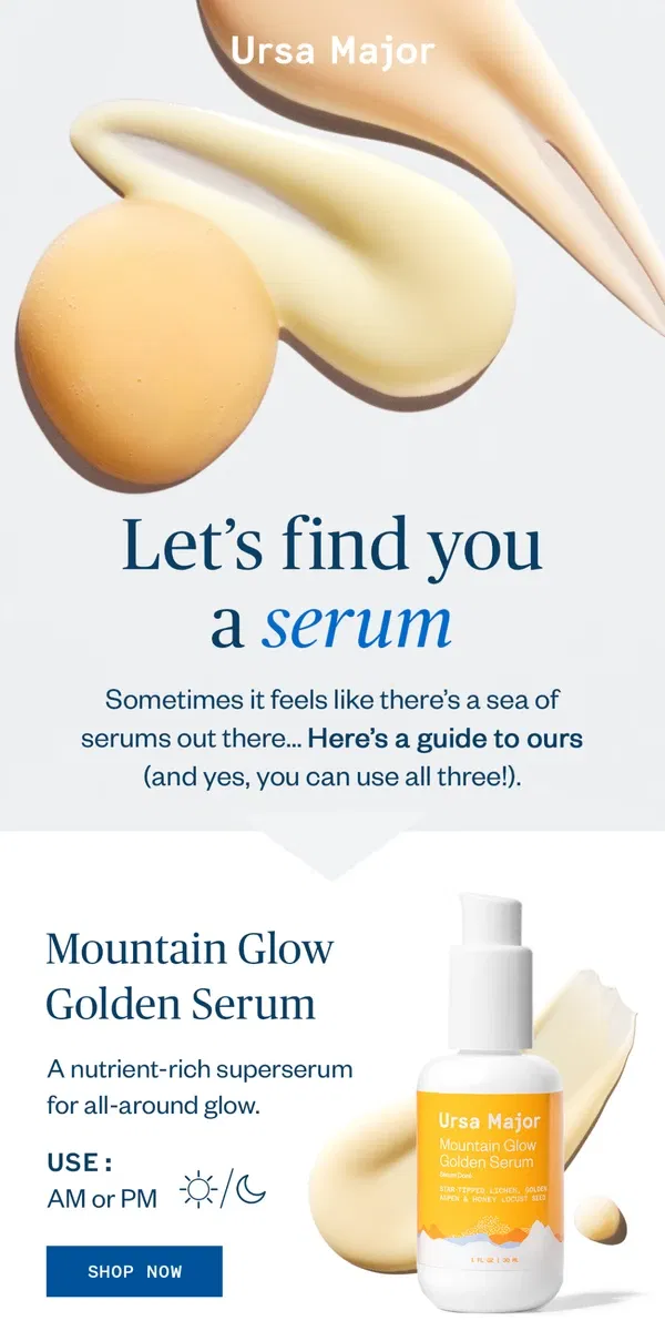 Email from Ursa Major. Which serum should I use?