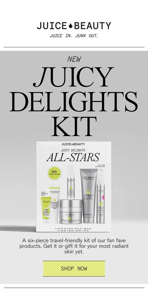 Email from Juice Beauty. All-Stars for Your Most Radiant Skin Yet ✨