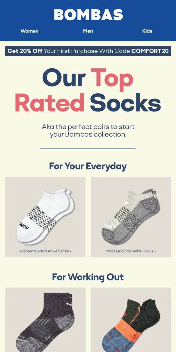 Email from Bombas. Don’t Know What to Get?