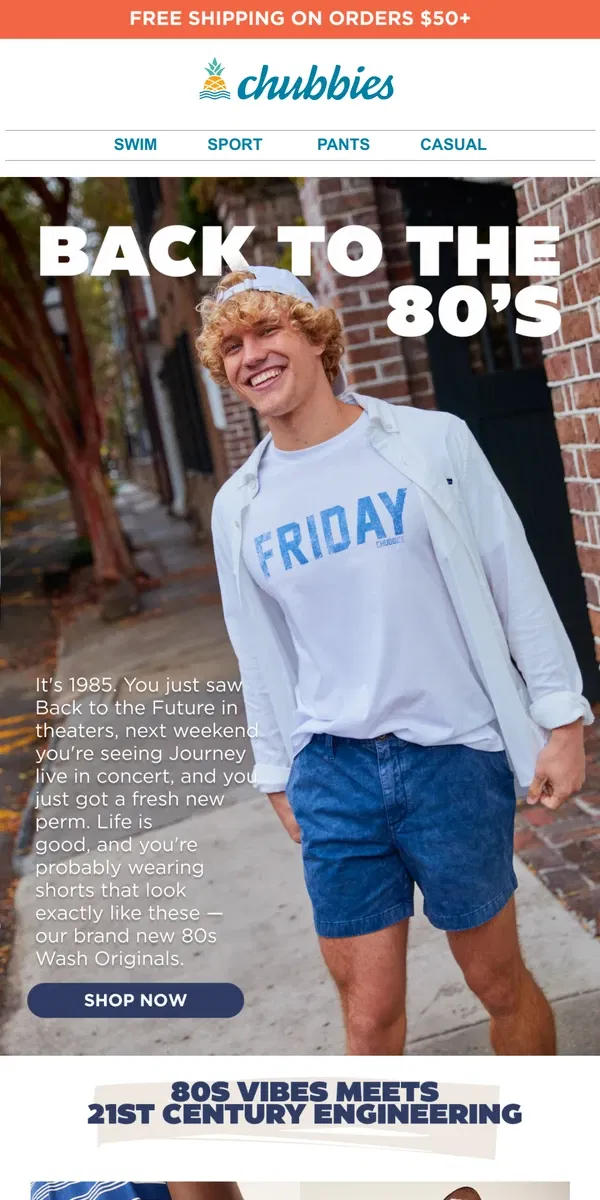 Email from Chubbies Shorts. We're still preoccupied with 1985