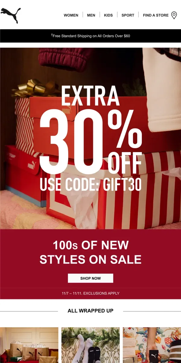 Email from Puma. Save An Extra 30% Off New Sale Styles Now