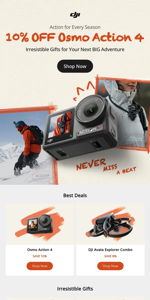 Email from DJI. 10% OFF Osmo Action 4