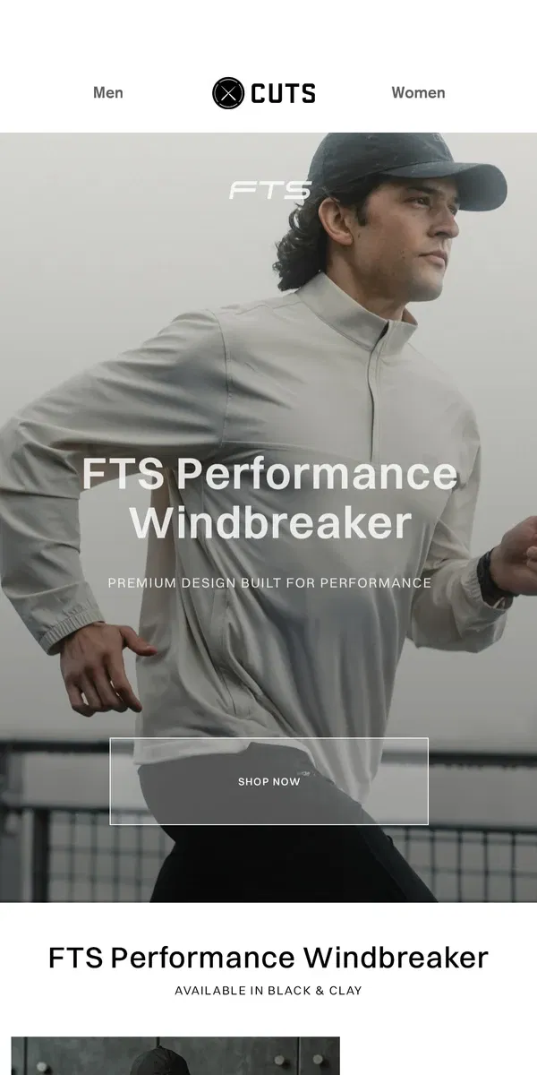 Email from Cuts. NEW: FTS Performance Windbreaker