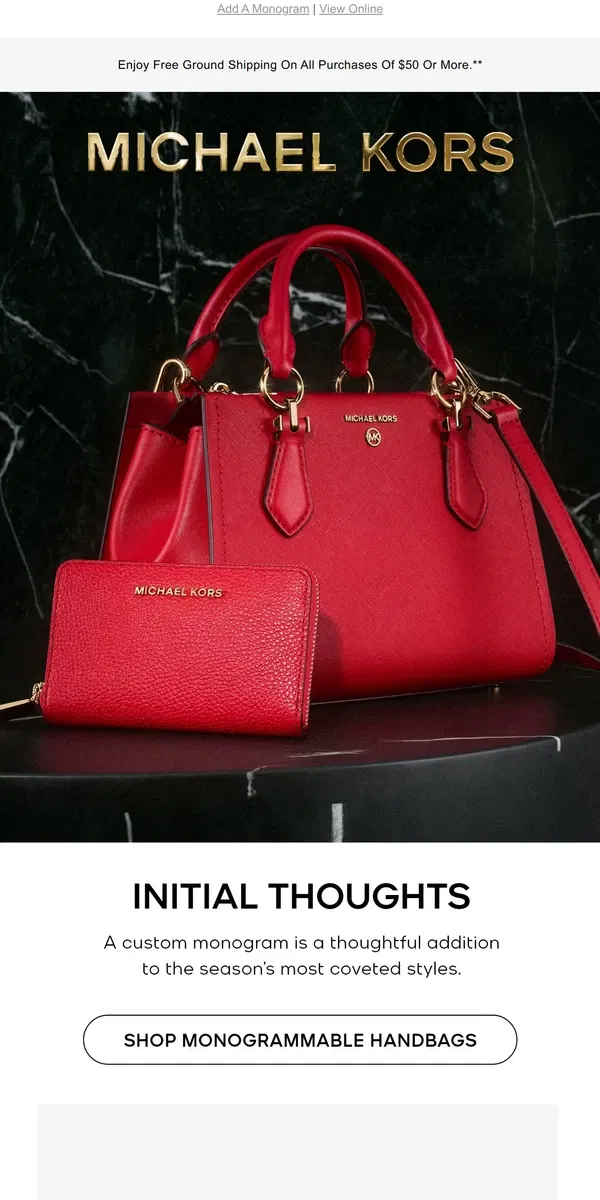 Email from Michael Kors. Make Your Gifts More Personal