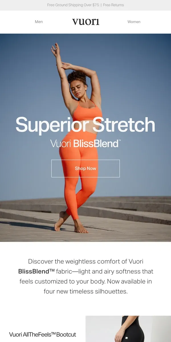 Email from Vuori. Meet our new Vuori BlissBlend™ styles