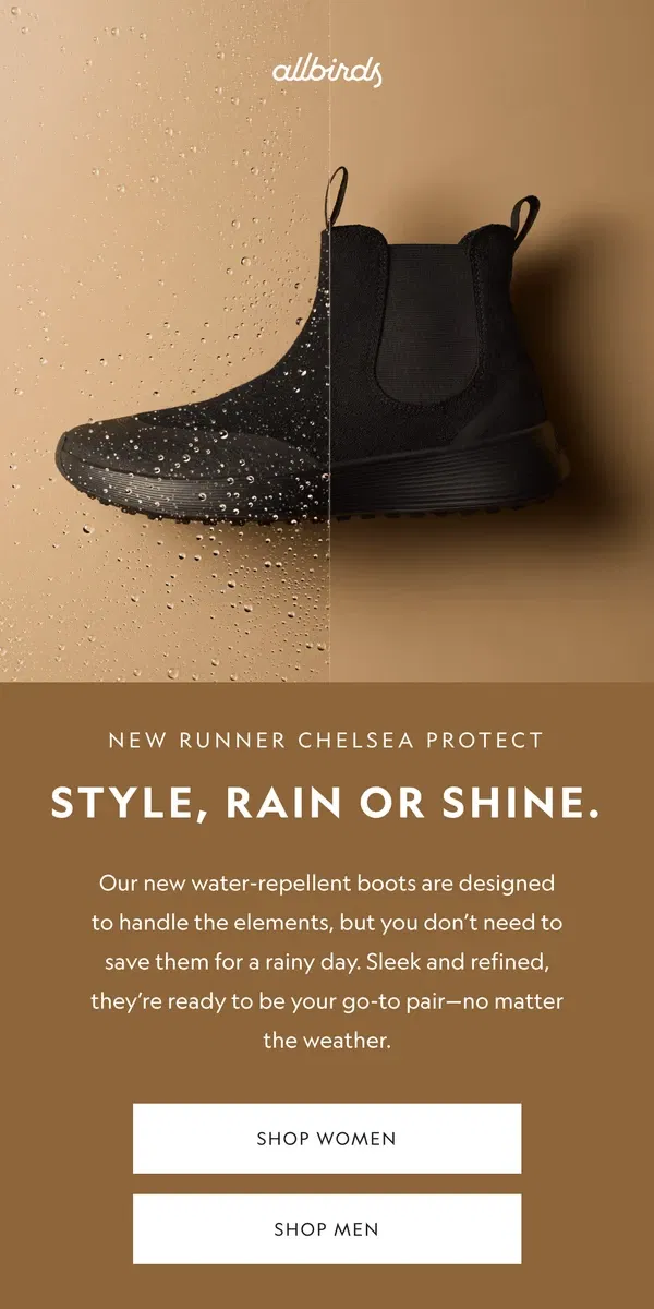 Email from Allbirds. New ☔ Shoe ☔ Drop