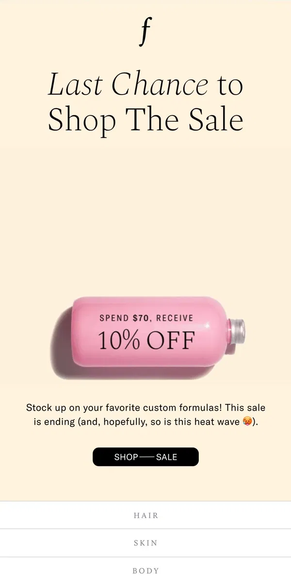 Email from Function of Beauty. ENDS TODAY! Take up to 20% OFF!