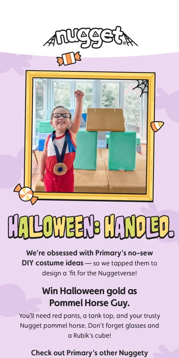 Email from Nugget. A Halloween team-up with Primary!